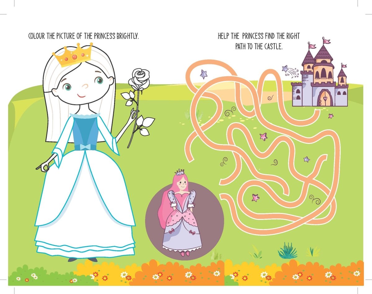 Dreamland Publications Fun With Princess Activity & Coloring - 9789395406017