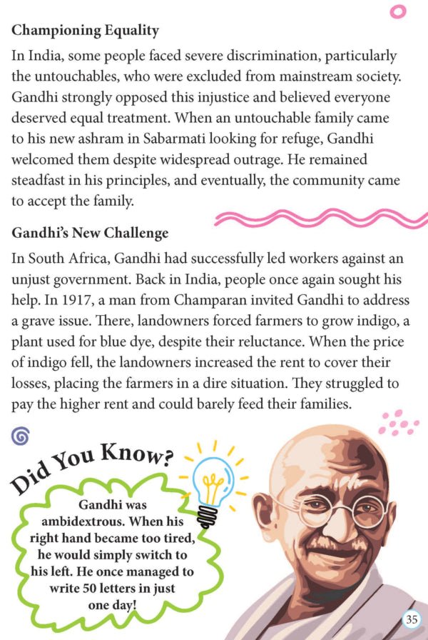 Dreamland Publications Mahatma Gandhi Icons of Inspiration Illustrated Biography for Kids Age 6 - 12 Years - 9789358069747