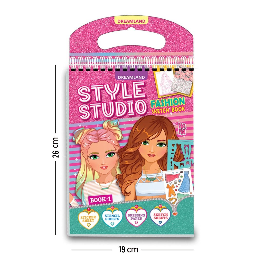 Dreamland Publications Style Studio Fashion Sketch Book - Creative Fun - Sticker Book