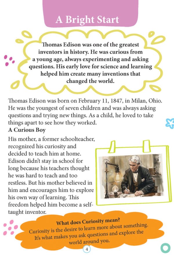 Dreamland Publications Thomas Edison Icons of Inspiration Illustrated Biography for Kids - 9789358067828