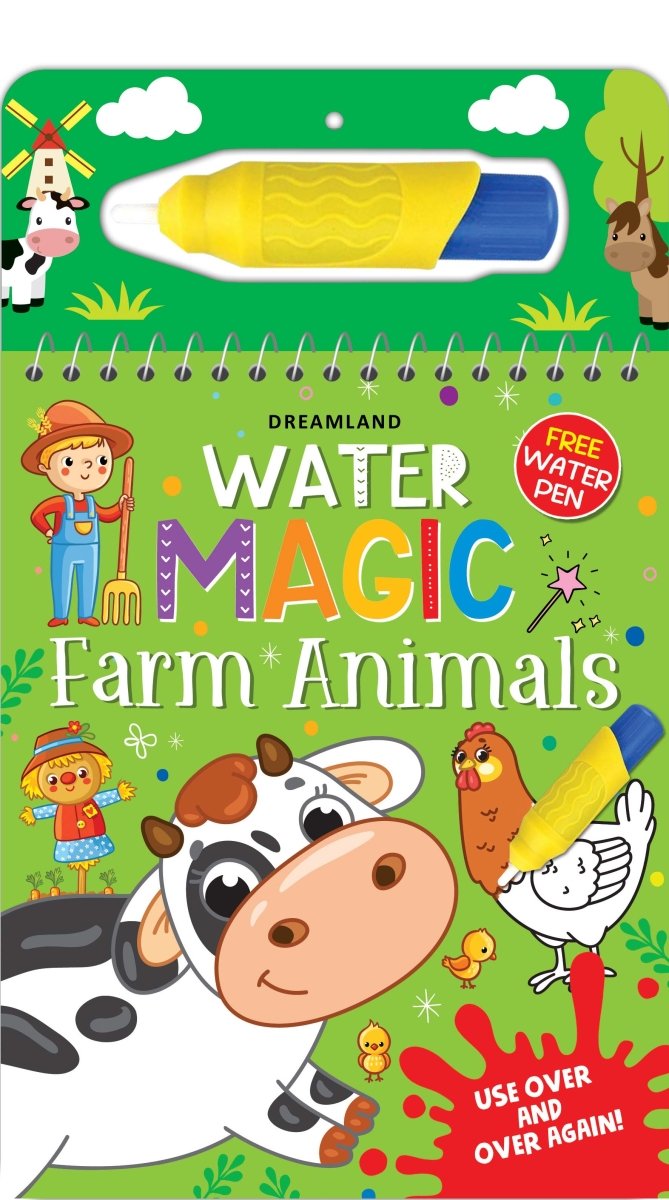 Dreamland Publications Water Magic Farm Animals- With Water Pen- Use Over And Over Again - 9789389281996