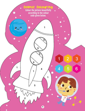 Dreamland Step into the Space World - Activity and Colouring Fun Book for Age 4+ - Books