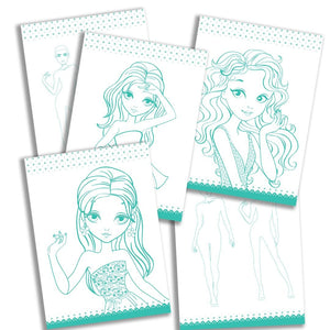 Dreamland Style Studio Fashion Sketch Activity Book 2 for Girls Age 4-8 years– Creative Design Kit with Sticker Sheets, Stencil Sheets, Dressing Paper & Sketch Pages | Fun DIY Activity Book - Books