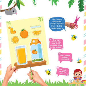 Dreamland Tasty Foods Scissors Skills Activity Book with Safe Scissors 4-7Y - Books