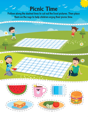 Dreamland Tasty Foods Scissors Skills Activity Book with Safe Scissors 4-7Y - Books