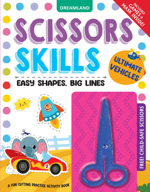 Dreamland Ultimate Vehicles Scissors Skills Activity Book with Safe Scissors 4-7Y - Books