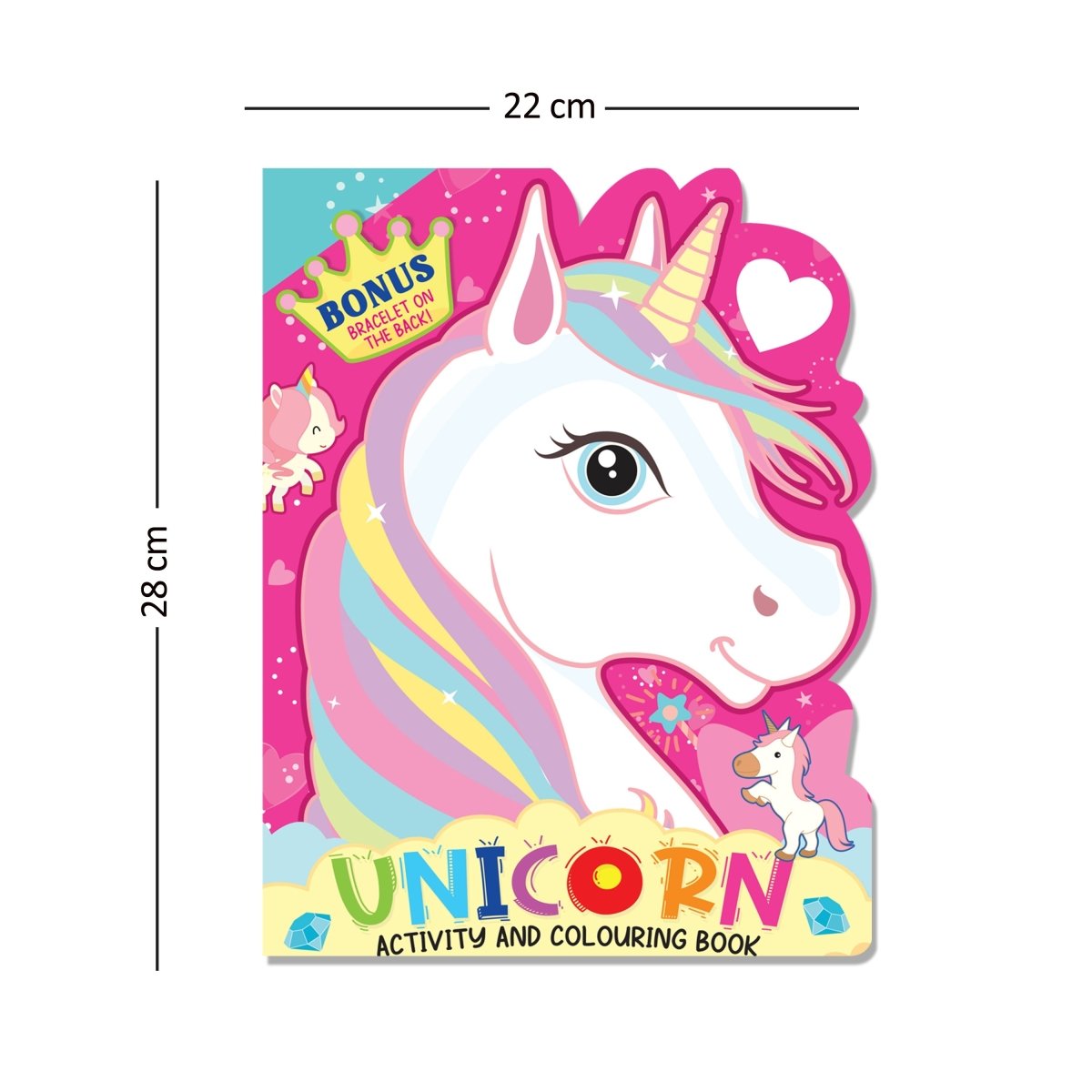 Dreamland Unicorn Activity And Colouring Book- Die Cut Animal Shaped Book - 9789394767577