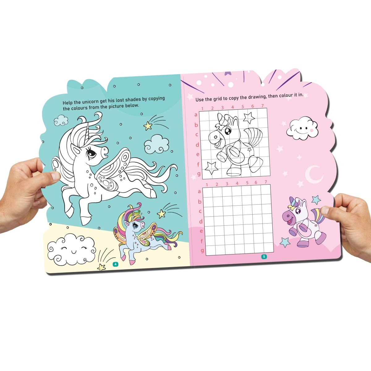 Dreamland Unicorn Activity And Colouring Book- Die Cut Animal Shaped Book - 9789394767577