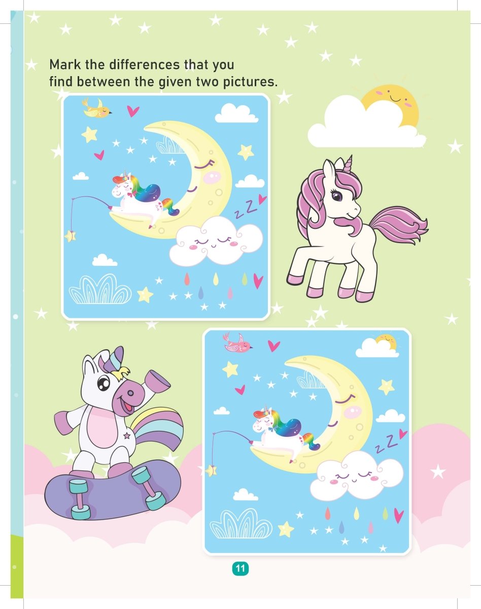 Dreamland Unicorn Activity And Colouring Book- Die Cut Animal Shaped Book - 9789394767577