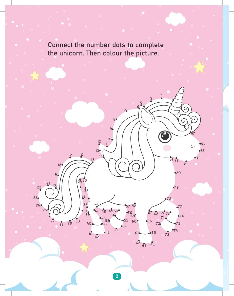 Dreamland Unicorn Activity And Colouring Book- Die Cut Animal Shaped Book - 9789394767577