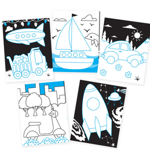 Dreamland Vehicles Neon Colouring World Book for Kids Age 4 - 7 years with Neon Pens - Books