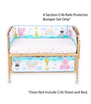 Dreamy Animals - 4 Section Crib Rails Protector Bumper Set - BPR-DRMANL