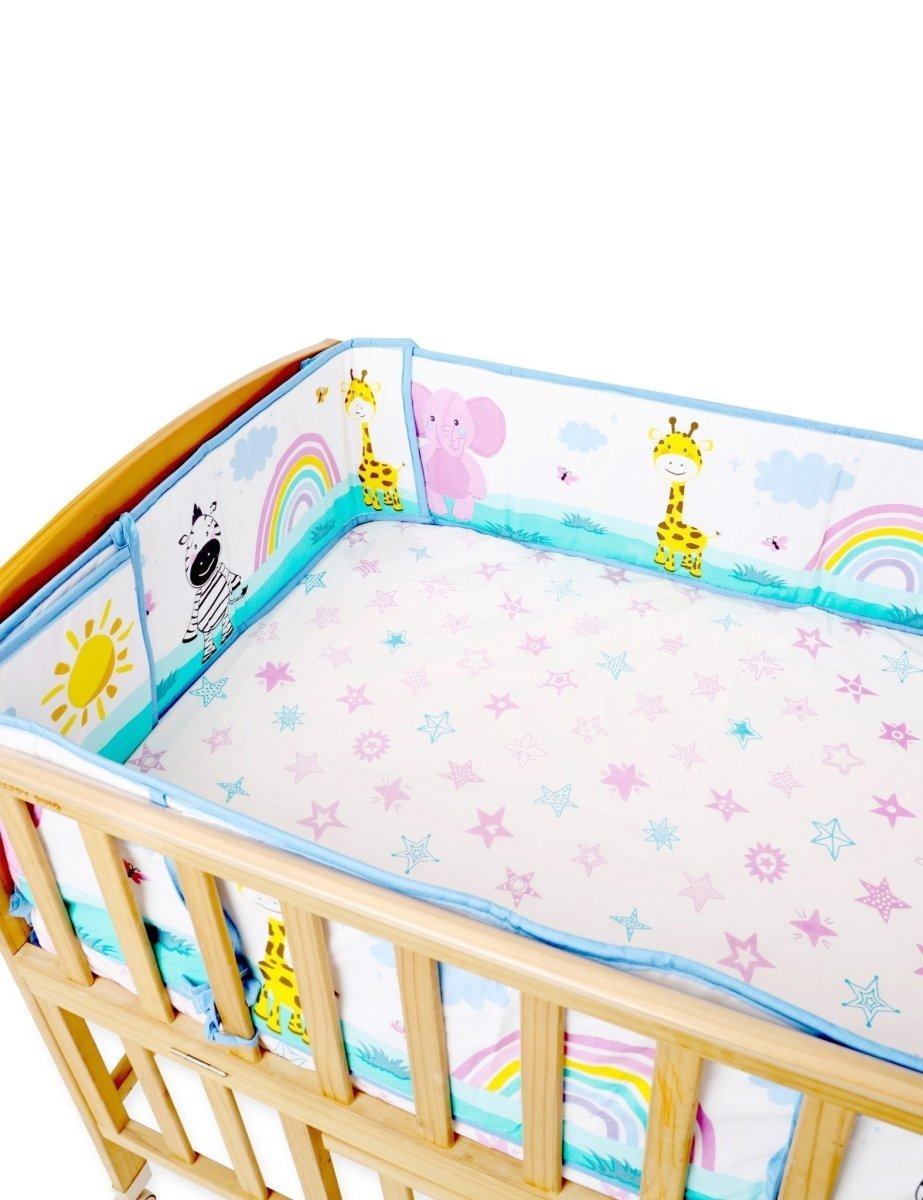 Dreamy Animals - 4 Section Crib Rails Protector Bumper Set - BPR-DRMANL