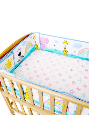Dreamy Animals - 4 Section Crib Rails Protector Bumper Set - BPR-DRMANL