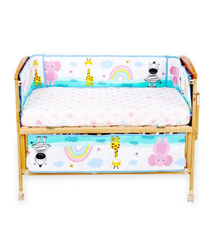 Dreamy Animals - 4 Section Crib Rails Protector Bumper Set - BPR-DRMANL