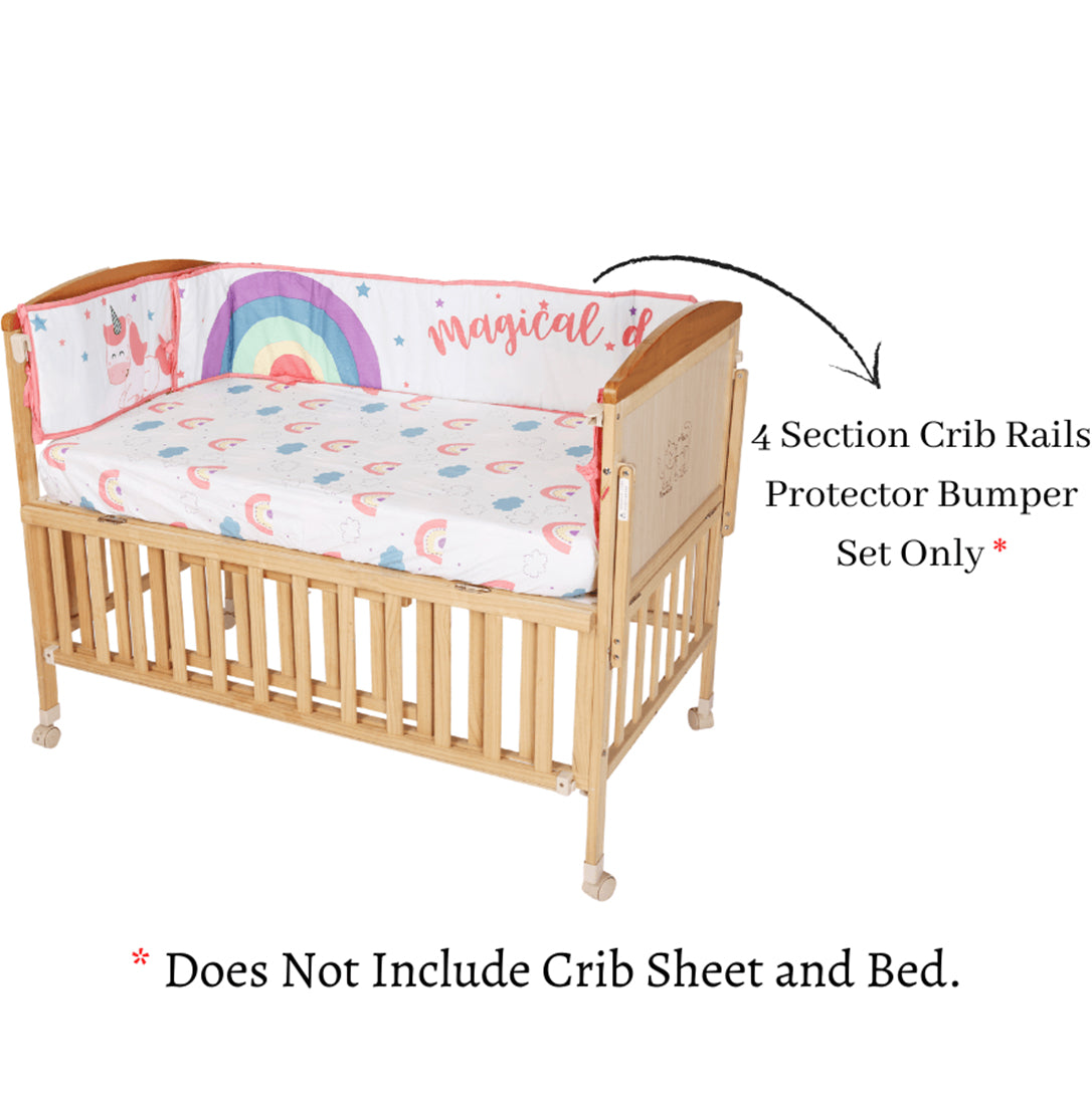 Magical Unicorn - 4 Section Crib Rails Protector Bumper Set