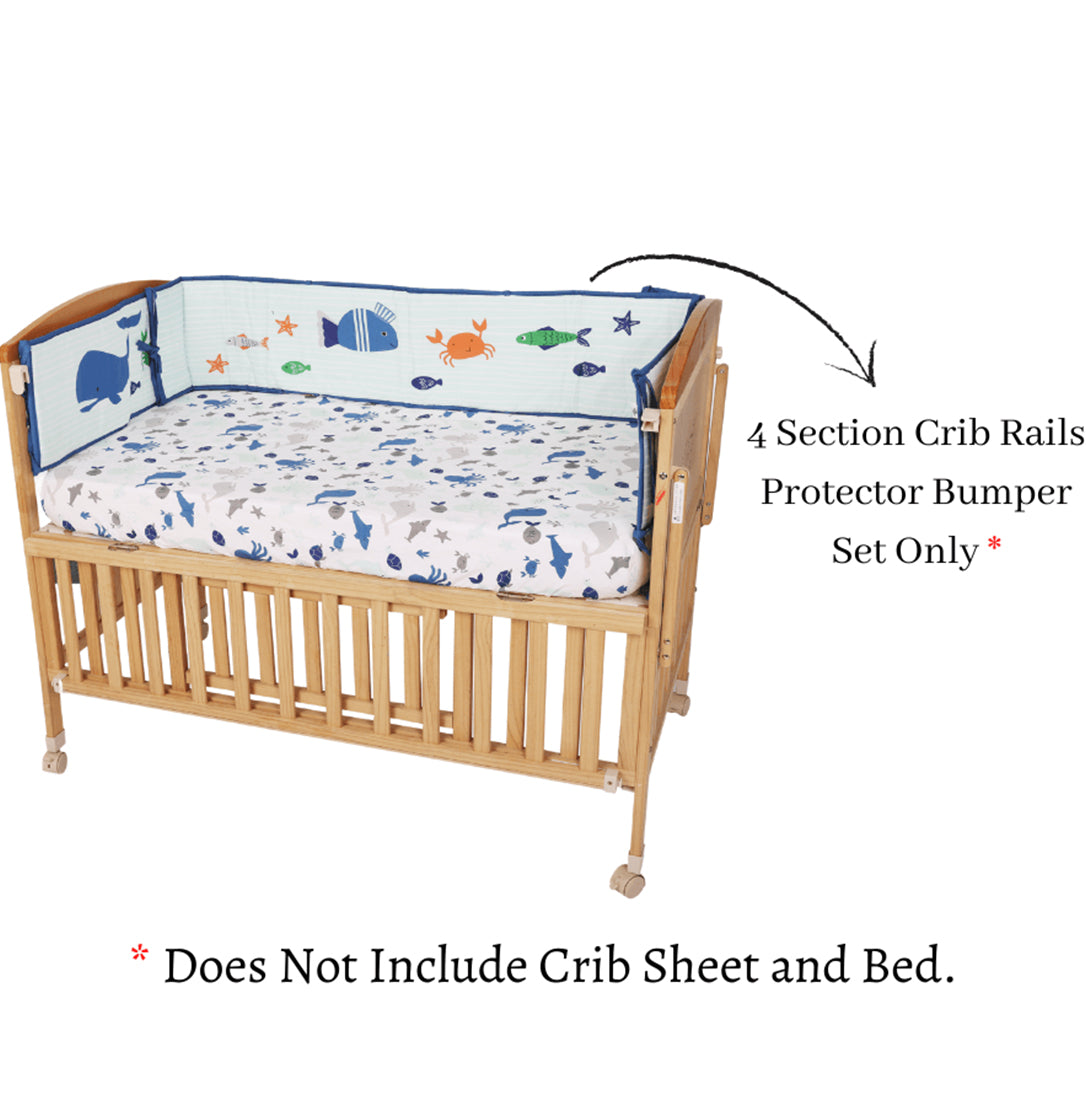 My Sea World -  4 Section Crib Rails Protector Bumper Set