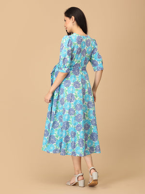 Dressed to Bloom Maternity and Nursing Wrap Dress - DRS - SK - DRSTB - S