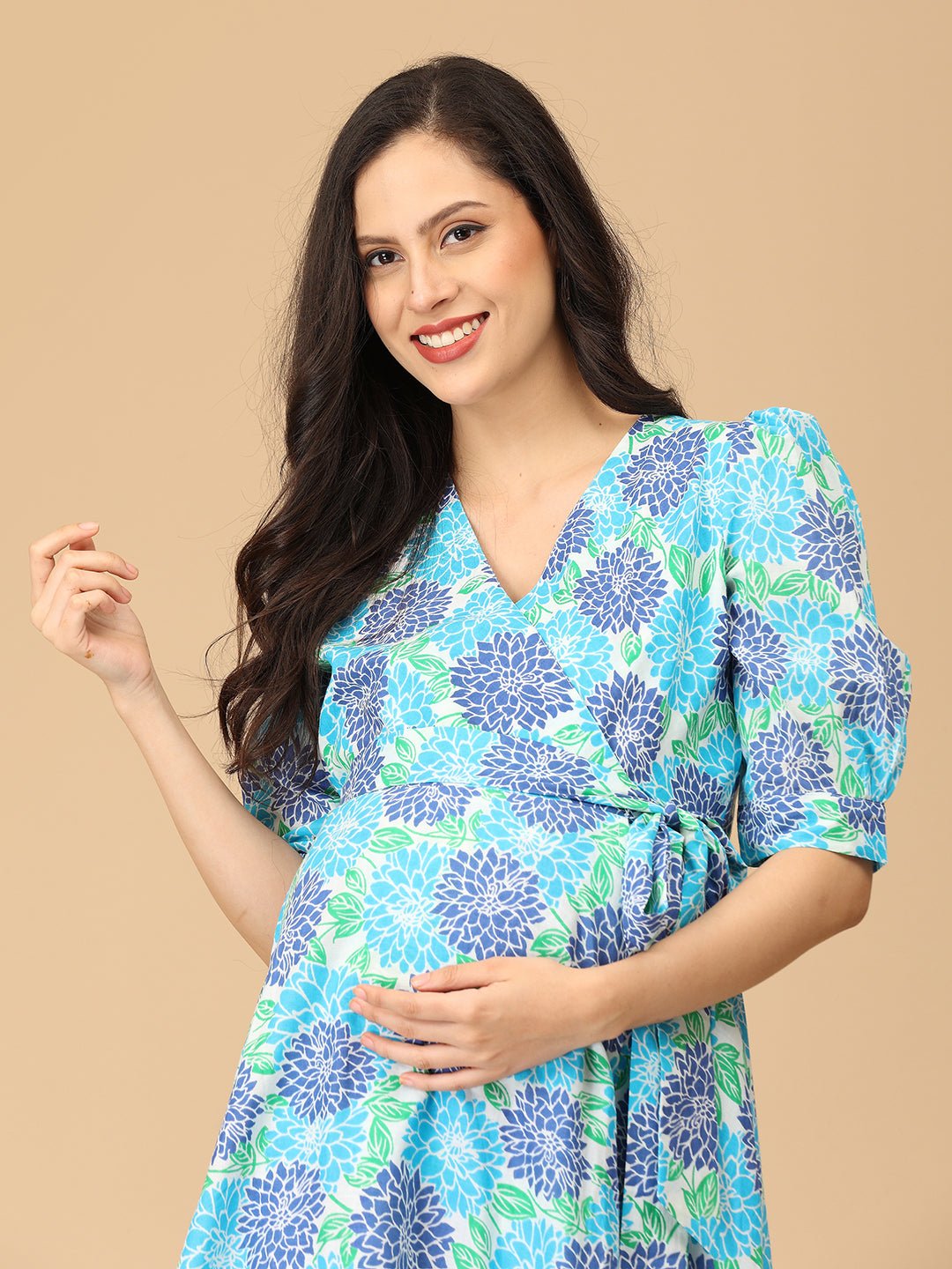 Dressed to Bloom Maternity and Nursing Wrap Dress - DRS - SK - DRSTB - S