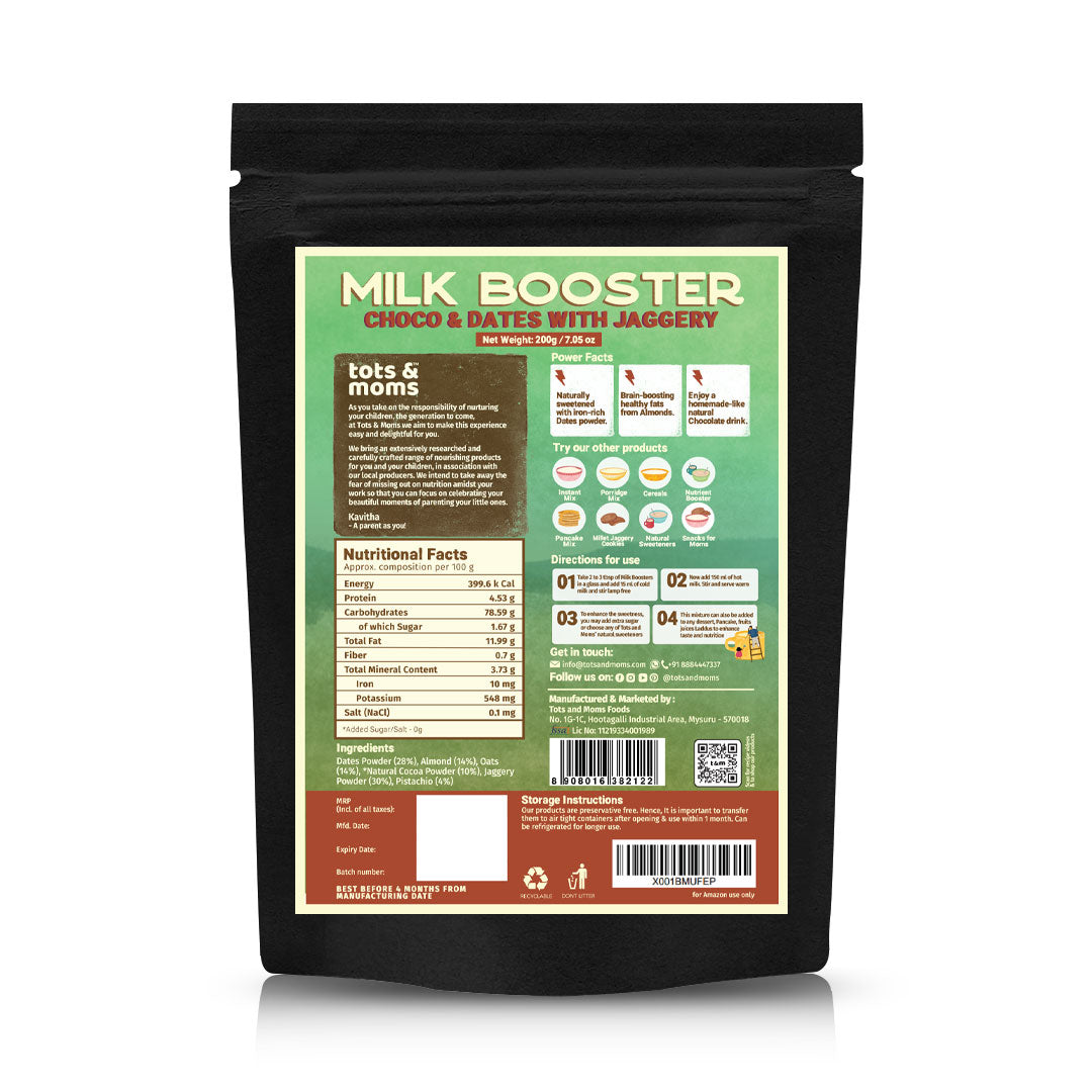 Tots & Moms  Iron Rich Choco Dates Milk Booster with Jaggery 200g