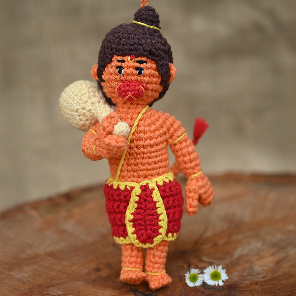 Himalayan Blooms Crochet Hanuman Ji Toy