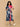 Side angle of The Mom Store Dual Bloom maternity and nursing wrap dress with pockets and tie belt.