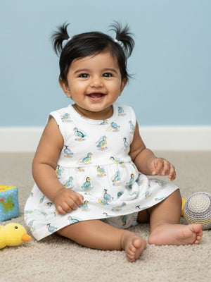 Duck Tales Girls Frock With Bloomer - Preemie Frock with Bloomer