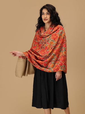 Dune Dastkaar Embroidered Woolen Stoles - Onesize Winter Stoles