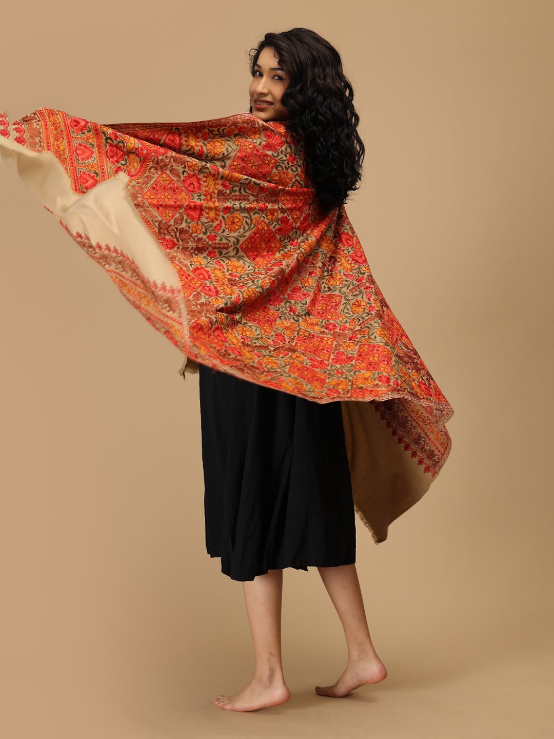 Dune Dastkaar Embroidered Woolen Stoles - Onesize Winter Stoles