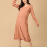 Dusty but Trusty Ribbed Maternity and Nursing Winter Dress - DRS - SD - MEMRB - S