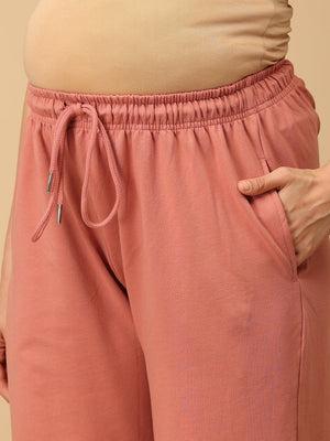 Dusty Rose Maternity Joggers - DEN - AN - DSTRSJG - S