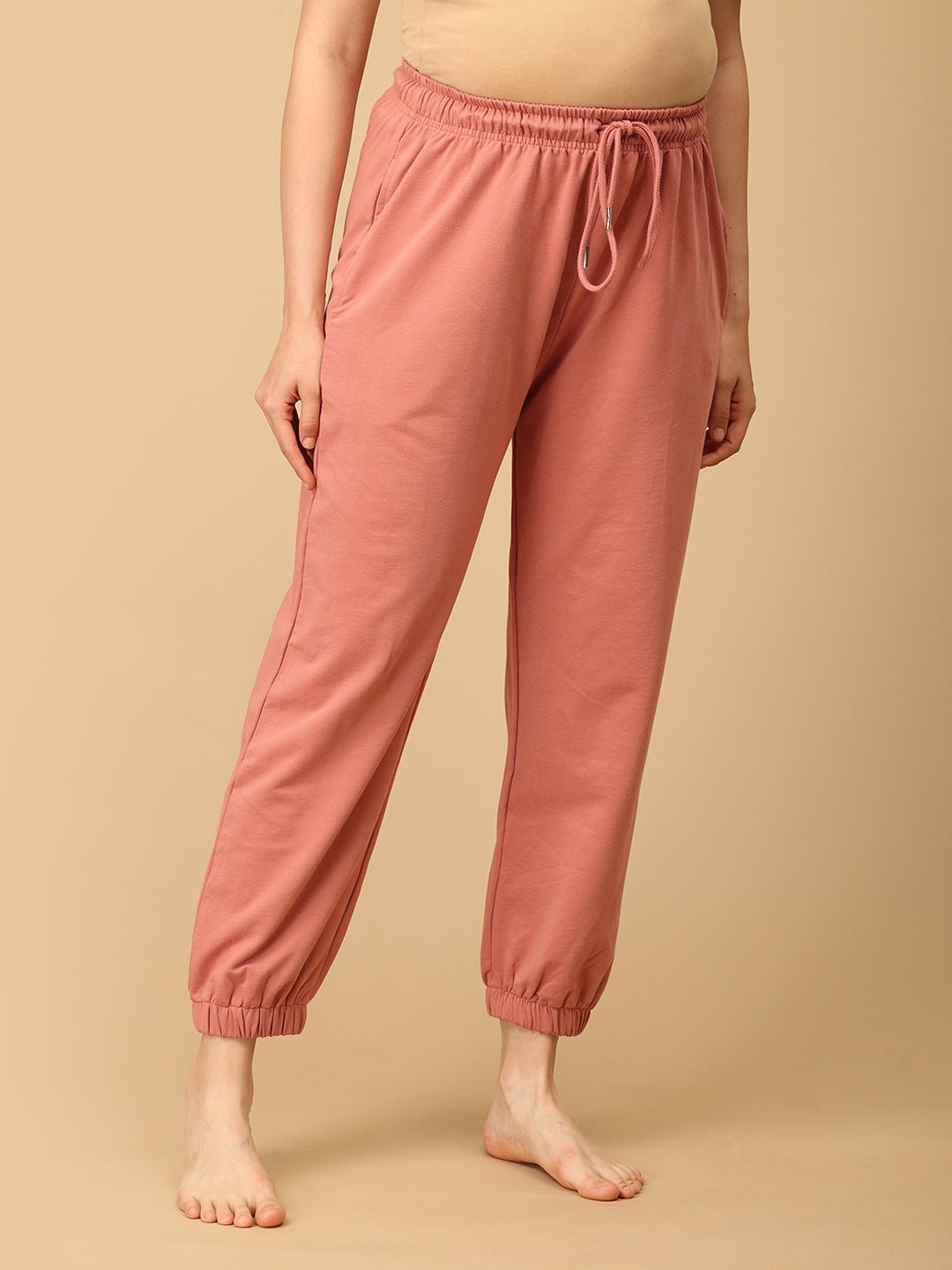 Dusty Rose Maternity Joggers - DEN - AN - DSTRSJG - S