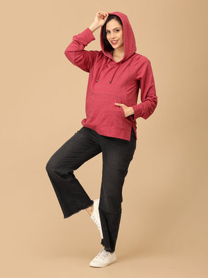 Dusty Snug Maternity and Nursing Sweatshirt Hoodie - MNSWT - SD - DSTS - S