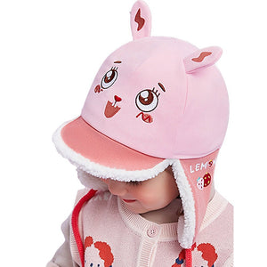 Ear Covering 3d Pink Rabbit Winter Cap for Kids - Little Surprise BoxEar Covering 3d Pink Rabbit Winter Cap for Kids