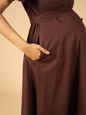 Earth & Ember Maternity Wrap Dress - S Maternity Casual Dress
