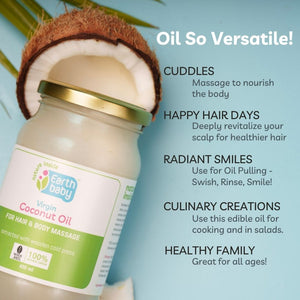 EarthBaby 100% Certified Natural Virgin Coconut Oil, Wood Cold Pressed - 275ml - 3 - 1001 - A