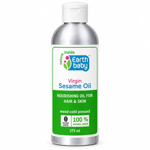 EarthBaby 100% Natural Cold Pressed Virgin Sesame (Til) Oil for Body Massage and Hair Oil - 250ml Skin Care