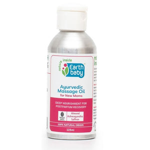Earthbaby 100% Natural Orgin, Ayurvedic Body Massage Oil for New Mom, with goodness of sesame oil, Coconut oil, Almond Oil, Moringa Oil, Ashwagandha, Turmeric and Saffron - SC1007