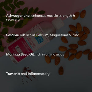 Earthbaby 100% Natural Orgin, Ayurvedic Body Massage Oil for New Mom, with Goodness of Sesame Oil, Coconut Oil, Almond Oil, Moringa Oil, Ashwagandha, Turmeric and Saffron (125 ml) - SC1007A