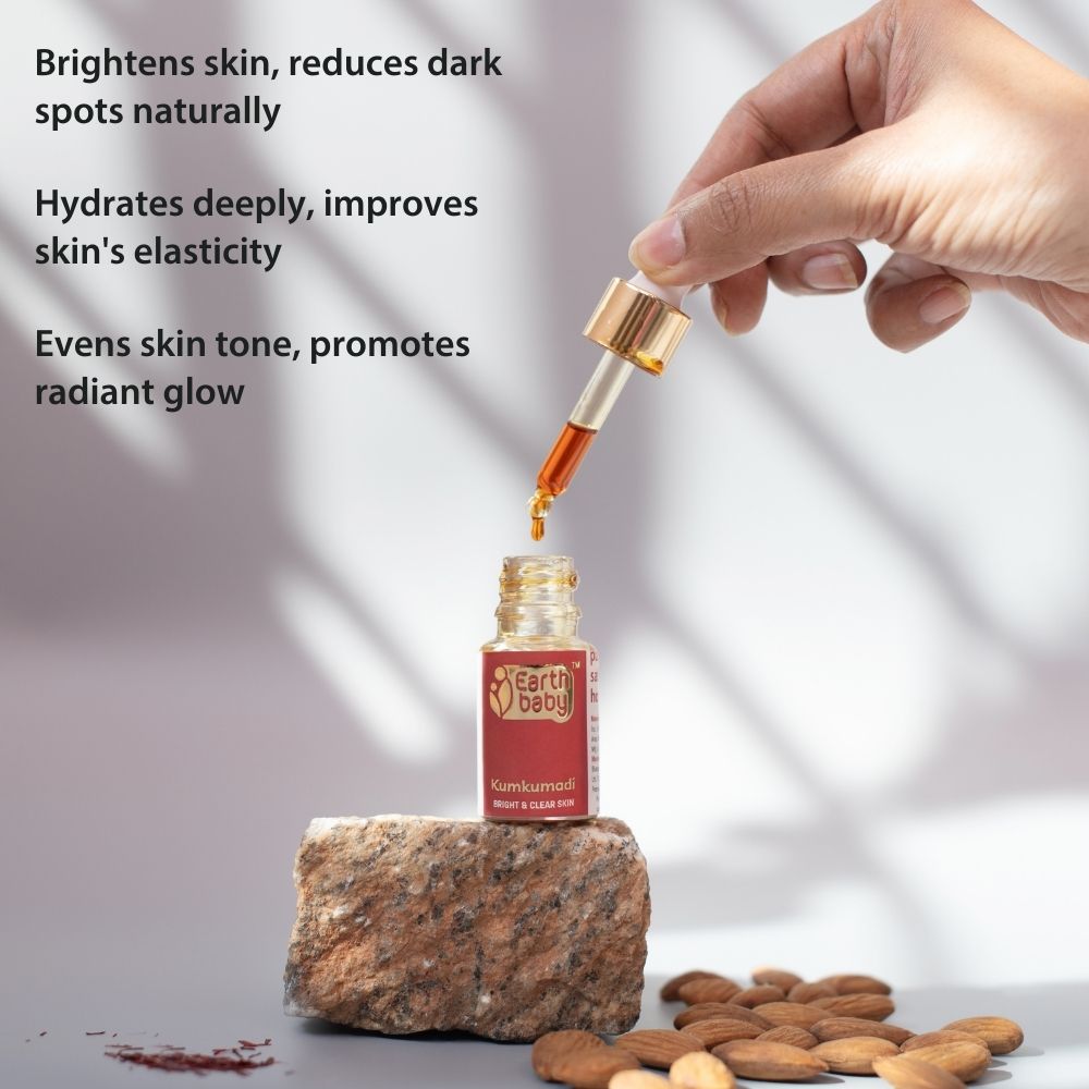 EarthBaby 100% Natural origin Ayurvedic Kumkumadi Face Glowing Oil Tailam (12 ml) - SC1009