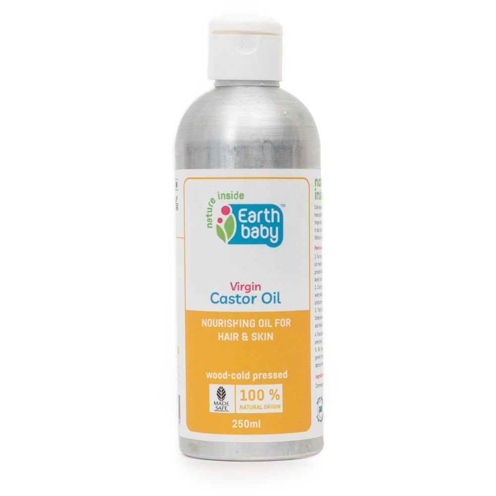 EarthBaby 100% Natural Origin Cold Pressed Castor Oil for hair growth and body massage (250 ml) - SC1004