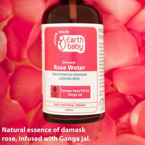 Earthbaby 100% Natural origin Damask Rose Water Spray for Face and Body, for hydrated younger looking skin, for Men & Women (100 ml) - SC1005