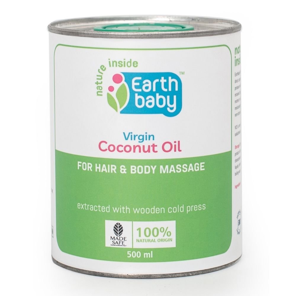 EarthBaby 100% Natural Virgin Coconut Oil for Hair & Body Massage, Cooking and Oil Pulling (500 ml) - 3 - 1001