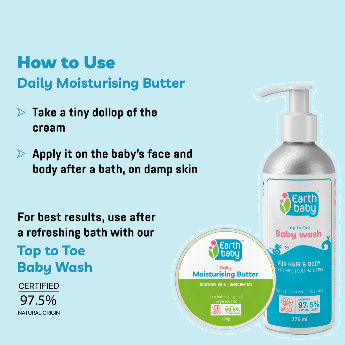 Earthbaby 99.5% Certified Natural Origin Daily Moisturising Butter - SC1002