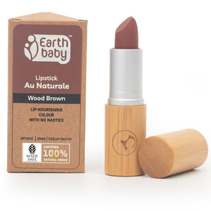 Earthbaby Lipstick Au Naturale, Certified 100% Natural Origin, Pretty Without The Poison - Wood Brown Skin Care