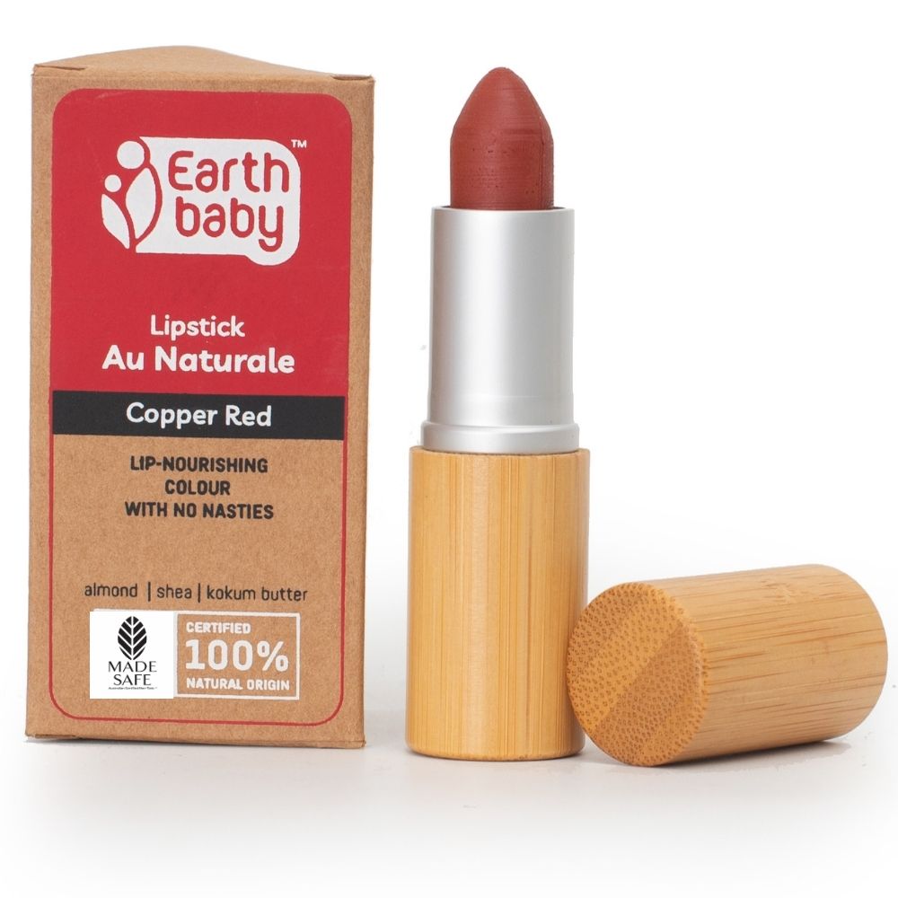 Earthbaby Lipstick Au Naturale, Certified 100% Natural Origin, Pretty Without The Poison - Copper Red Skin Care