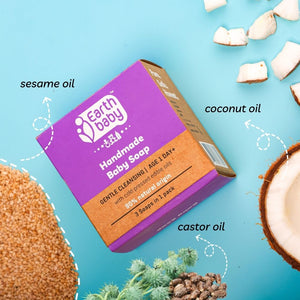 EarthBaby Natural Handmade Baby Soap - 100g/Pack of 3 Baby Skin Care