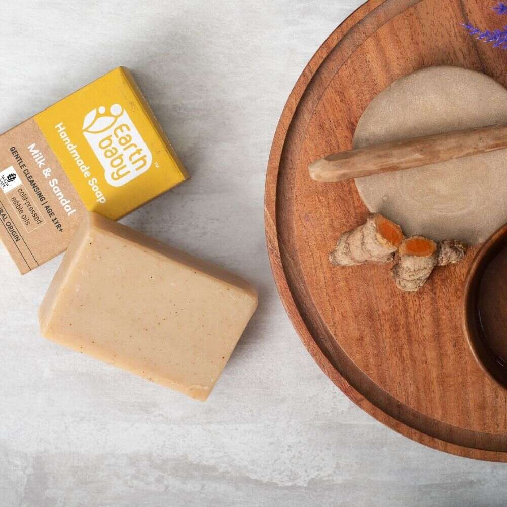 Earthbaby Natural Handmade Milk & Sandal bath soap (3 * 100 g) - 3 - 1002 - 3