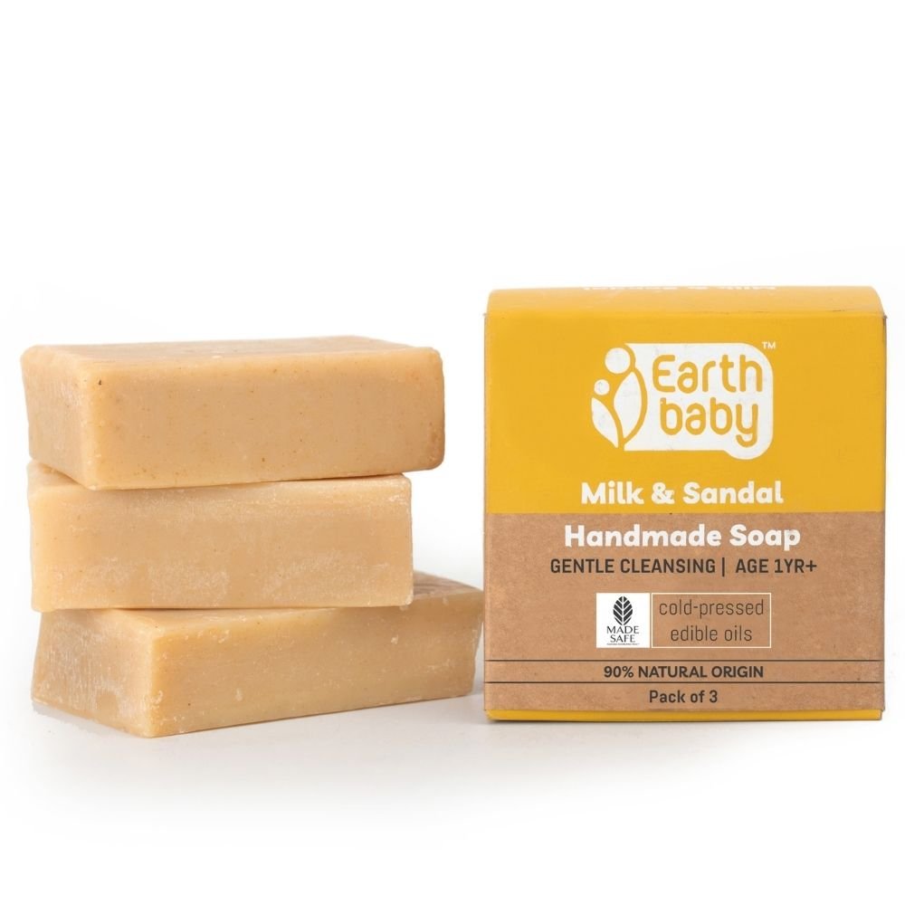 Earthbaby Natural Handmade Milk & Sandal bath soap (3 * 100 g) - 3 - 1002 - 3