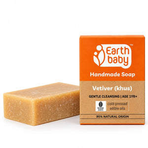 Earthbaby Natural Handmade Vetiver (Khus) bath soap, 90% Natural Origin - Baby Skincare